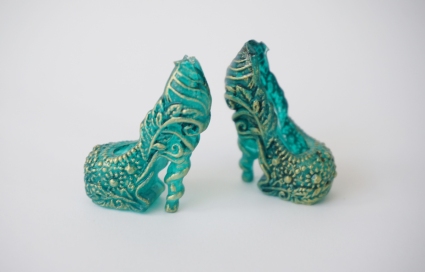 Ashlynn Ella heels - emerald shadows and golden higlights added